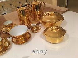 Vtg Royal Worcester Pot Gold Lustre Pillivuyt France Tea Coffee Set Cups Lot 17