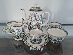 W R Midwinter 1930s vintage Rare Indian Tree Coffee Set 13 pieces Pot Cups