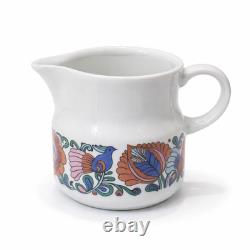 Wawel Lowicz Polish porcelain coffee set folk bird pattern vintage 1970s bright