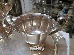 Webster Sterling Silver 3 Piece Vintage Coffee Set Including Tray V Good Cond