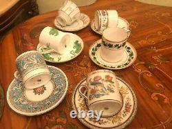 Wedgwood & Bavaria 6 Cups and Saucers Vintage German Coffee Porcelain Set