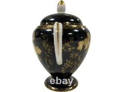 Wedgwood Black And Gold Coffee Set Vintage Pot Sugar Bowl And Creamer (GGR) Wedgwood Black And Gold Coffee Set Vintage Pot Sugar Bowl And Creamer (GGR)