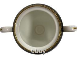 Wedgwood Black And Gold Coffee Set Vintage Pot Sugar Bowl And Creamer (GGR)