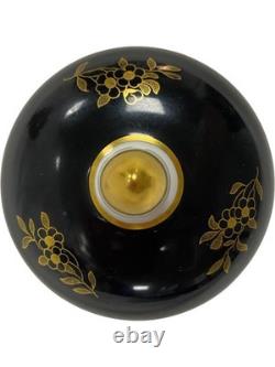 Wedgwood Black And Gold Coffee Set Vintage Pot Sugar Bowl And Creamer (GGR)