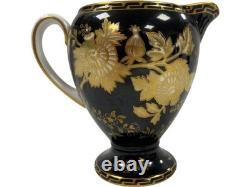 Wedgwood Black And Gold Coffee Set Vintage Pot Sugar Bowl And Creamer (GGR)