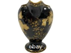 Wedgwood Black And Gold Coffee Set Vintage Pot Sugar Bowl And Creamer (GGR)