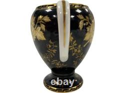 Wedgwood Black And Gold Coffee Set Vintage Pot Sugar Bowl And Creamer (GGR)