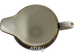 Wedgwood Black And Gold Coffee Set Vintage Pot Sugar Bowl And Creamer (GGR)