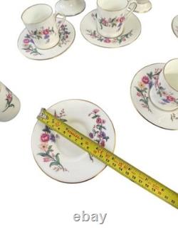Wedgwood Devon Sprays Bone China Floral Coffee Set 12 Piece Vintage