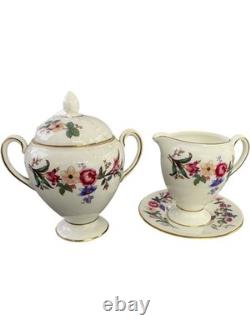 Wedgwood Devon Sprays Bone China Floral Coffee Set 12 Piece Vintage