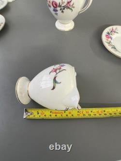 Wedgwood Devon Sprays Bone China Floral Coffee Set 12 Piece Vintage