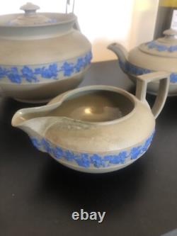 Wedgwood Drabware Jasperware Tea & Coffee Set of Four Rare Vintage