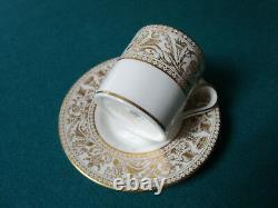 Wedgwood England Antique Coffee Cup And Saucer Golden Florentine Original