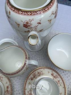 Wedgwood Malabar Fine Bone China Coffee Tea Set Pot Cups Creamer Bowl Vintage