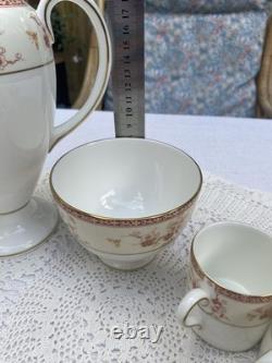 Wedgwood Malabar Fine Bone China Coffee Tea Set Pot Cups Creamer Bowl Vintage