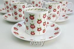 Wedgwood Susie Cooper Apple Gay 15 Piece Coffee / Espresso Set Vintage 1960s