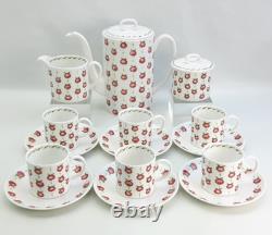 Wedgwood Susie Cooper Apple Gay 15 Piece Coffee / Espresso Set Vintage 1960s