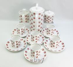 Wedgwood Susie Cooper Apple Gay 15 Piece Coffee / Espresso Set Vintage 1960s