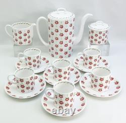 Wedgwood Susie Cooper Apple Gay 15 Piece Coffee / Espresso Set Vintage 1960s