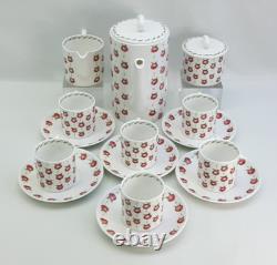 Wedgwood Susie Cooper Apple Gay 15 Piece Coffee / Espresso Set Vintage 1960s