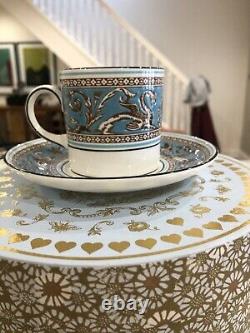Wedgwood turquoise florentine Complete Coffee Vintage Set Exquisite