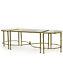 White Marble And Gold Leaf Coffee And Side Tables Set Modern Vintage Traditional
