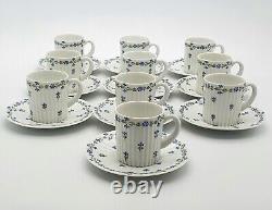 X10 Vintage GDA Limoges St Germain Espresso Coffee Cups Saucers Porcelain Set