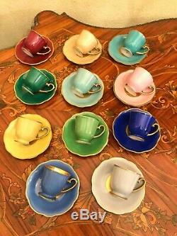 11 Tasses Vintage 11 Soucoupe Allemagne Schwarzenhammer Porcelaine Set Café