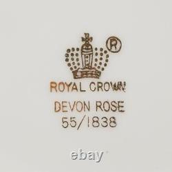 12 Pc Vtg Royal Crown Devon Rose Chintz Floral Porcelaine Coupe Sauceur Plaque De Snack