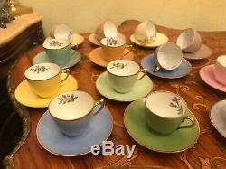 13 Tasses Vintage 13 Soucoupe Danoise Bing & Grondahl Copenhagen Porcelain Coffee Set