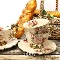 15 Pièces Service à thé en porcelaine britannique, motif floral, vintage, ensemble de café en porcelaine, service de thé pour mariage.