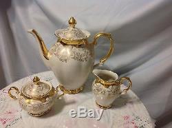 1940 Bareuther, Bavaria Vintage 3pc Set De Café En Crème / Or Beauté Parfaite