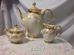 1940 Bareuther, Bavaria Vintage 3pc Set De Café En Crème / Or Beauté Parfaite