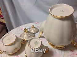 1940 Bareuther, Bavaria Vintage 3pc Set De Café En Crème / Or Beauté Parfaite