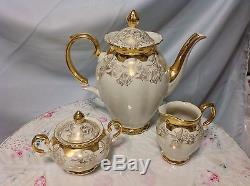 1940 Bareuther, Bavaria Vintage 3pc Set De Café En Crème / Or Beauté Parfaite