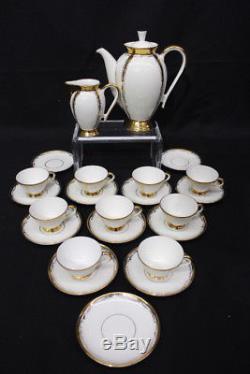 24pc Vintage Richard Ginori Gold Scroll # 328 Ensemble De Soucoupes De Tasse À Café Demitasse