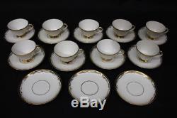 24pc Vintage Richard Ginori Gold Scroll # 328 Ensemble De Soucoupes De Tasse À Café Demitasse