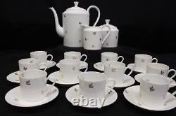 25 Pc Vintage Limoges Chine Leaf Pattern Demitasse Cup & Saucer Set, France