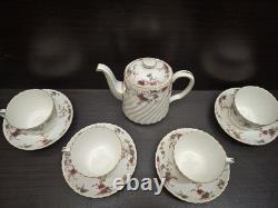 4x Service à café Minton Ancestral avec tasse et soucoupe et cafetière