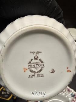 4x Service à café Minton Ancestral avec tasse et soucoupe et cafetière