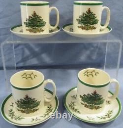6 Tasses et soucoupes de café/thé Vintage Spode S3324 Christmas Tree Lot Angleterre