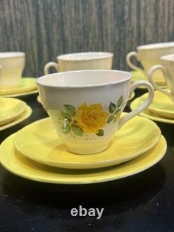 6 tasses à thé vintage John Tams fabriquées en Angleterre, ensemble de tasses à café Clyde jaune