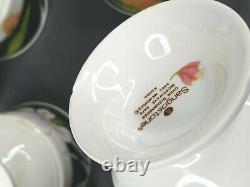 8 Sango Memories Coffee Tea Cup Saucer Set 3665 Vintage Black Band Flower Cups