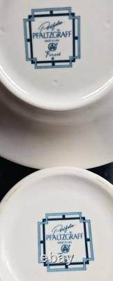 8 Tasses et Soucoupes Pfaltzgraff Forest Ensemble Vintage Floral Vert Vaisselle à Café Thé Lot