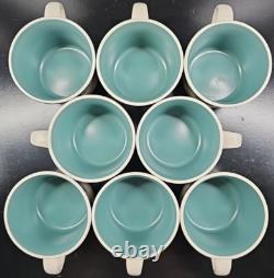 8 Tasses et Soucoupes Pfaltzgraff Forest Ensemble Vintage Floral Vert Vaisselle à Café Thé Lot