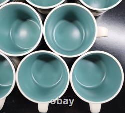 8 Tasses et Soucoupes Pfaltzgraff Forest Ensemble Vintage Floral Vert Vaisselle à Café Thé Lot
