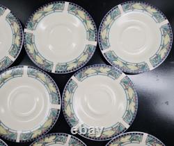 8 Tasses et Soucoupes Pfaltzgraff Forest Ensemble Vintage Floral Vert Vaisselle à Café Thé Lot