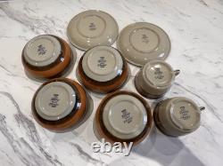 8x Ensemble Rorstrand Vintage Annika Bols, Soucoupes et Tasses des Années 1970 Retro Suède