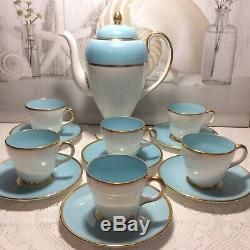 À Café Renversant De Wedgwood De Cru, Turquoise Motif Rare W4175 13 Pcs (+ 2a / F)