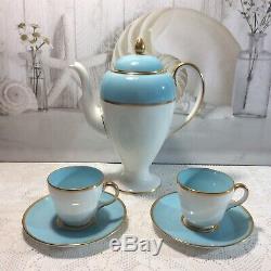 À Café Renversant De Wedgwood De Cru, Turquoise Motif Rare W4175 13 Pcs (+ 2a / F)